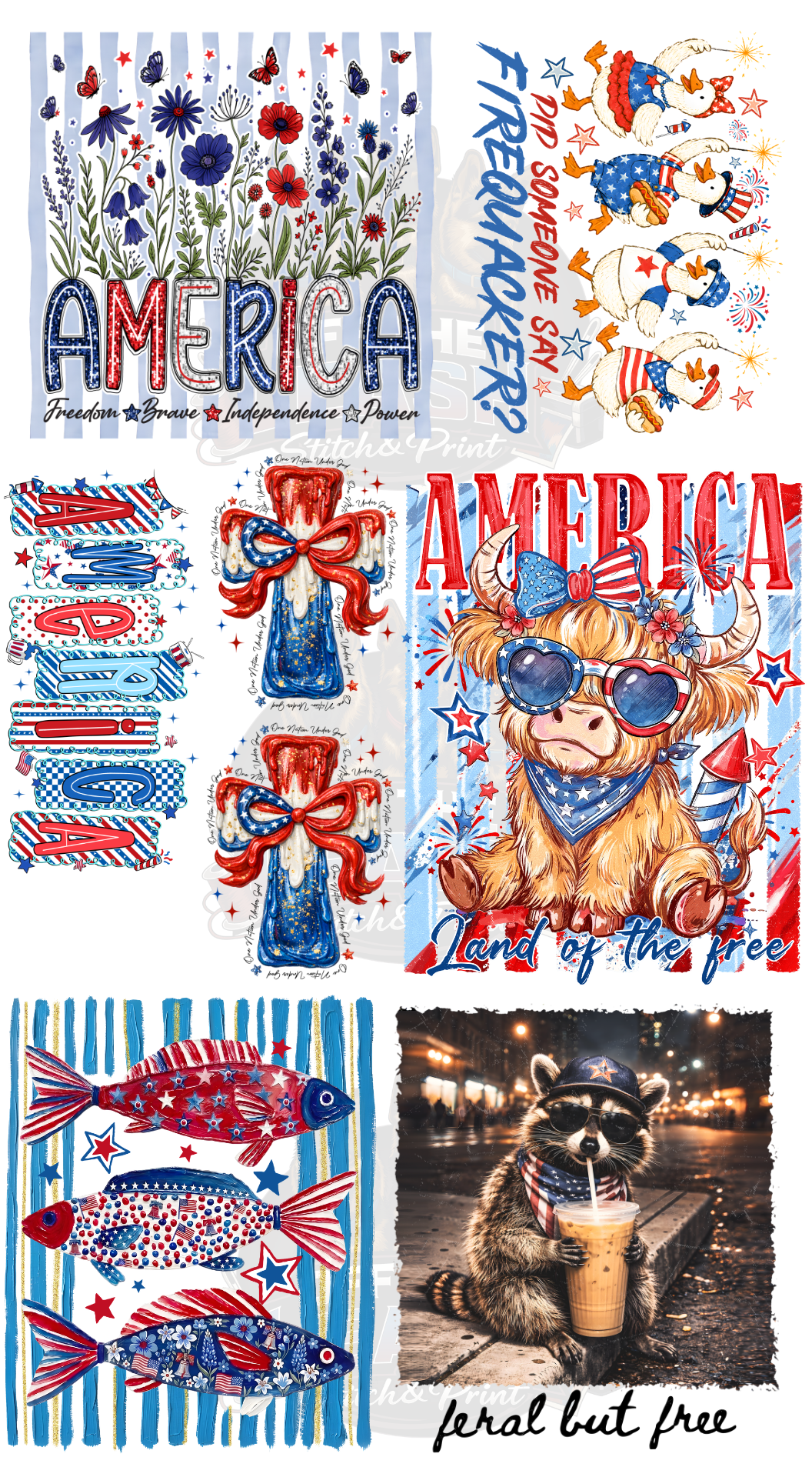Pre Made 22x48 DTF Gang American