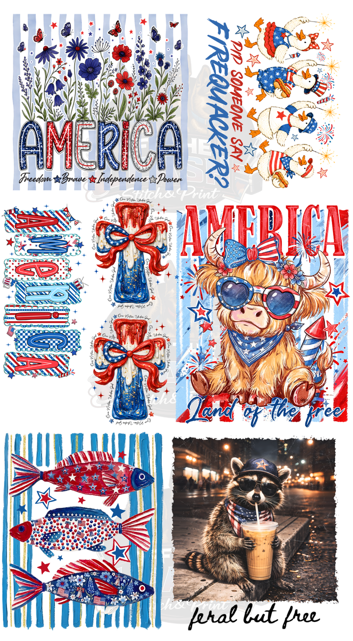 Pre Made 22x48 DTF Gang American
